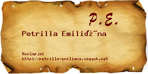 Petrilla Emiliána névjegykártya